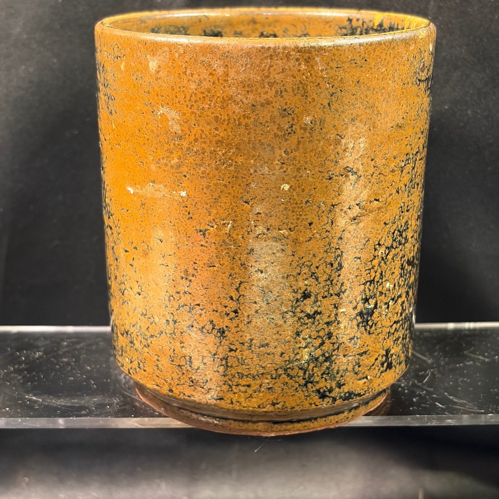 Vintage 1996 Studio Pottery Hand Thrown Ceramic Tumbler Earth Tone Glaze 4in - Picture 9 of 11
